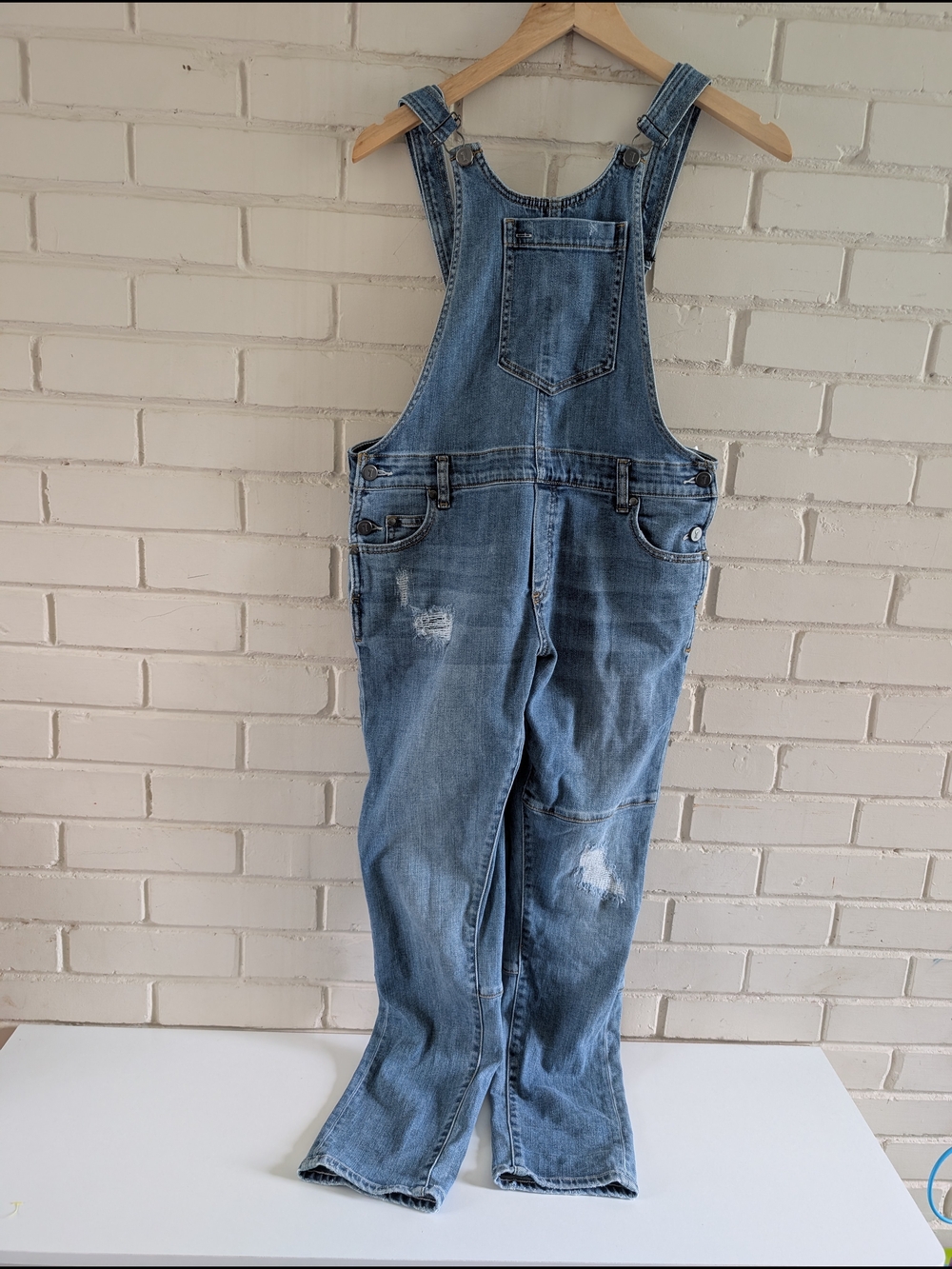 Anthropologie Pilcro Letterpess 27 Faye Denim Overalls Distressed